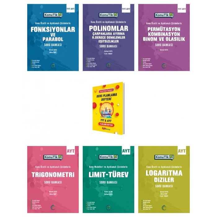 TYT-AYT KonuTik Matematik Fasikülleri (Fonksiyon-Polinom-Permütasyon-Trigonometri-Limit-Türev-Logaritma ve Diziler)