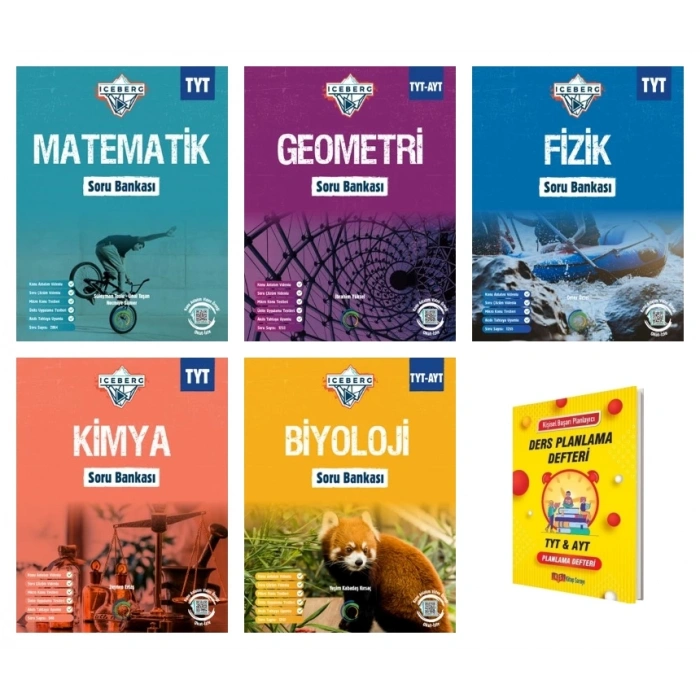 TYT IceBerg Matematik Geometri Fizik Kimya ve Biyoloji Soru Bankası Sayısal 5li Set