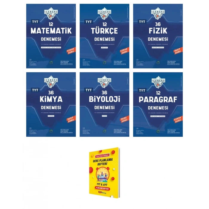 TYT IceBerg Matematik Türkçe Fizik Kimya Biyoloji ve Paragraf Branş Denemeleri Sayısal 6lı Set