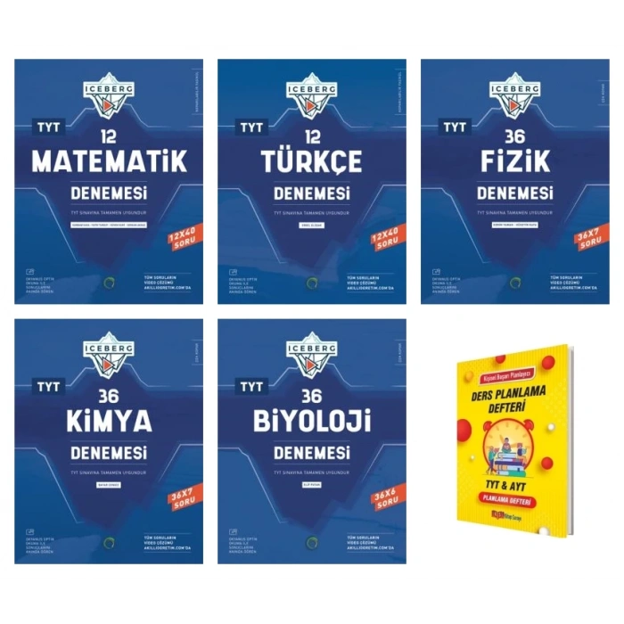 TYT IceBerg Matematik Türkçe Fizik Kimya ve Biyoloji Branş Denemeleri Sayısal 5li Set