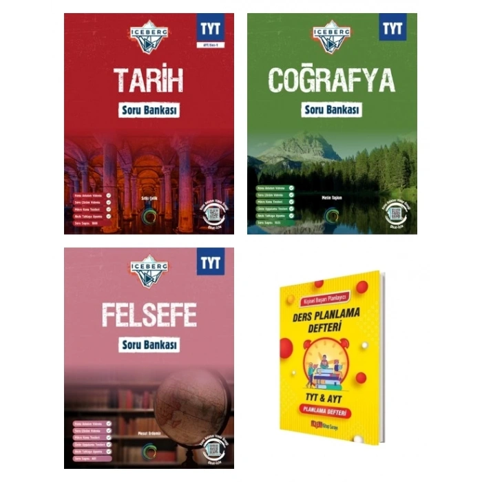 TYT IceBerg Tarih Coğrafya ve Felsefe Soru Bankası Sözel 3lü Set