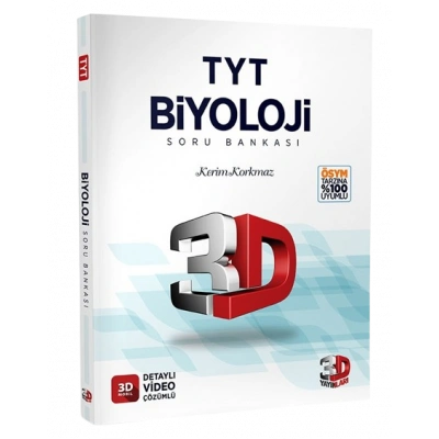 3D Yayınları TYT Biyoloji Soru Bankası Tamamı Video Çözümlü