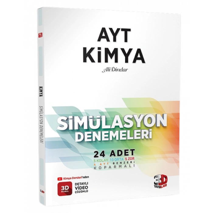 3D Yayınları AYT Fen Bilimleri ve Kimya Simülasyon Denemeleri Tamamı Video Çözümlü