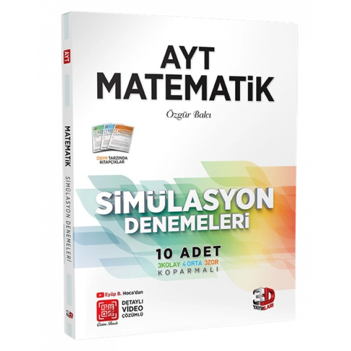 3D Yayınları AYT Matematik ve Kimya Simülasyon Denemeleri Tamamı Video Çözümlü
