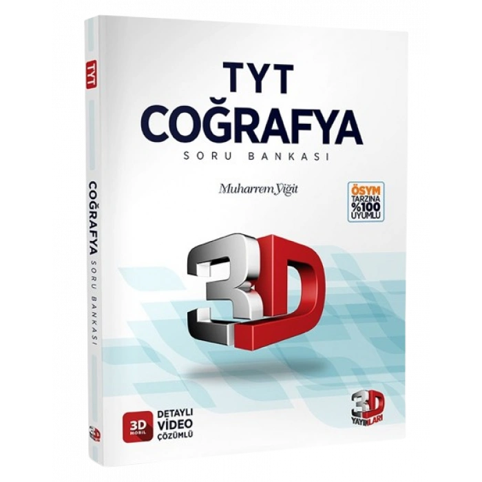 3D Yayınları TYT Coğrafya Soru Bankası Tamamı Video Çözümlü