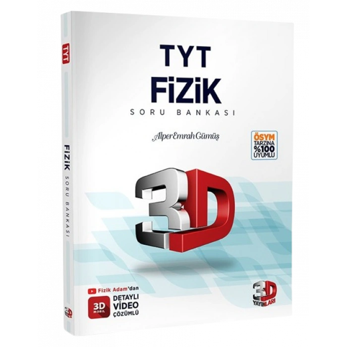 3D Yayınları TYT Fizik Soru Bankası Tamamı Video Çözümlü