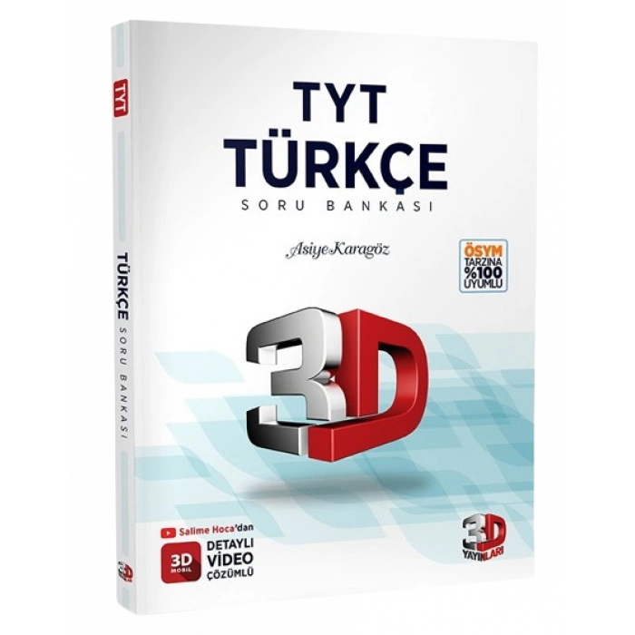 3D Yayınları TYT Türkçe Soru Bankası Tamamı Video Çözümlü