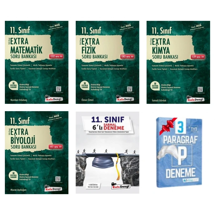 11.Sınıf Extra Matematik Fizik Kimya ve Biyoloji Soru Bankası+Sarmal Deneme