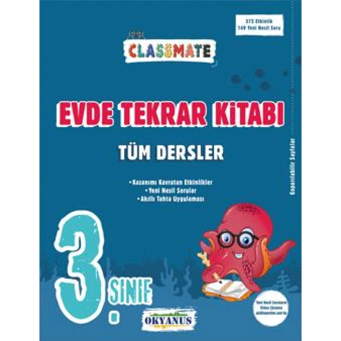 3. Sınıf Classmate Tüm Dersler Evde Tekrar Kitabı