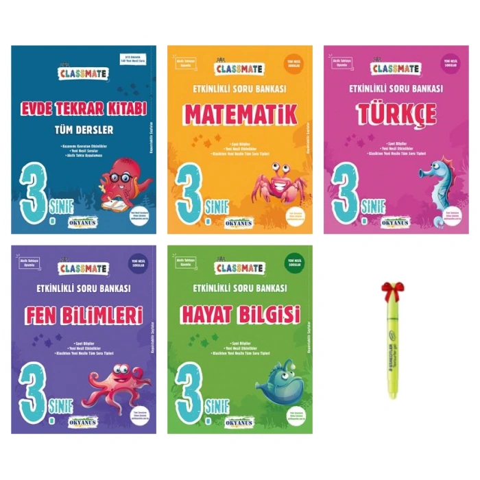 3.Sınıf Classmate Evde Tekrar Kitabı Matematik Türkçe Fen Hayat Bilgisi