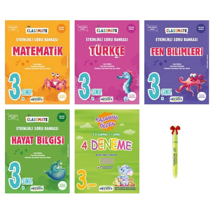 3.Sınıf Classmate Matematik Türkçe Fen Hayat Bilgisi 4lü Deneme