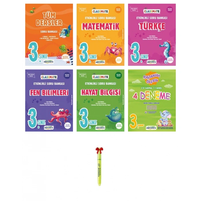 3.Sınıf Classmate Tüm Dersler Matematik Türkçe Fen Hayat Bilgisi 4lü Deneme
