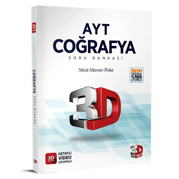3D Yayınları AYT Coğrafya Soru Bankası Tamamı Video Çözümlü