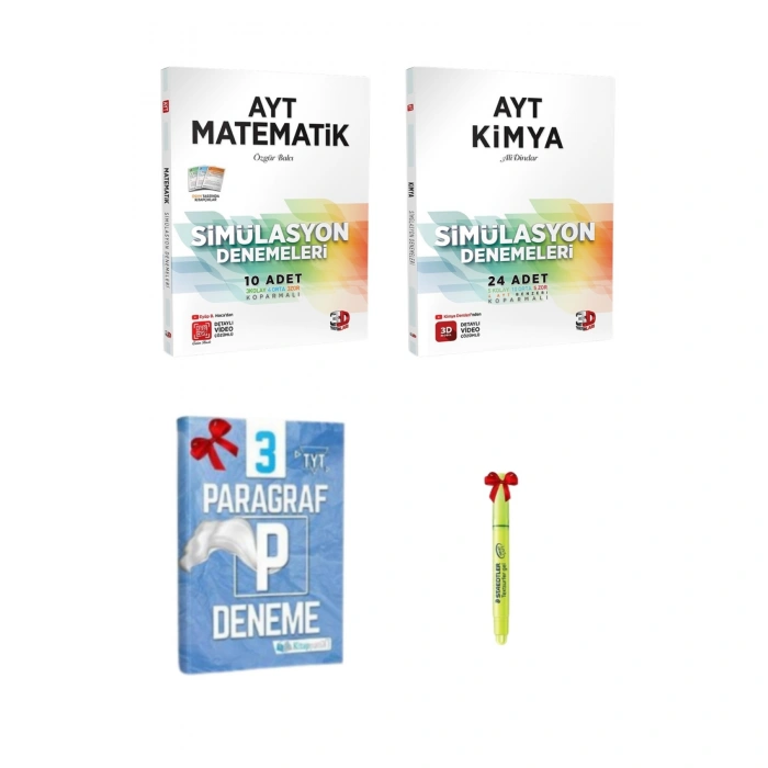 3D Yayınları AYT Matematik ve Kimya Simülasyon Denemeleri Tamamı Video Çözümlü