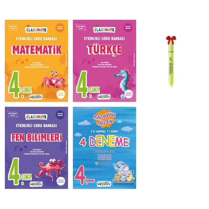 4.Sınıf Classmate Matematik Türkçe Fen Bilimleri 4lü Deneme