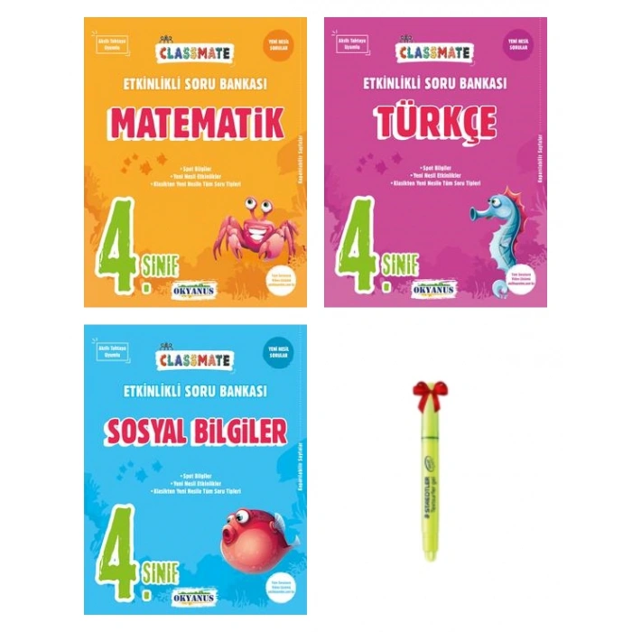 4.Sınıf Classmate Matematik Türkçe ve Sosyal Bilgiler