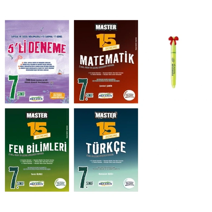 7.Sınıf 5li Genel Master Matematik Fen Türkçe 15li Deneme
