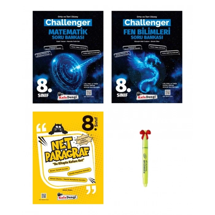 LGS 8.Sınıf Challenger Matematik Fen Bilimleri Net Paragraf Soru Bankası