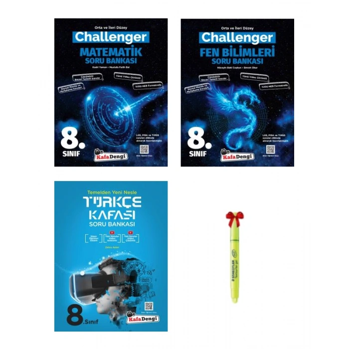 LGS 8.Sınıf Challenger Matematik Fen Bilimleri ve Türkçe Kafası Soru Bankası