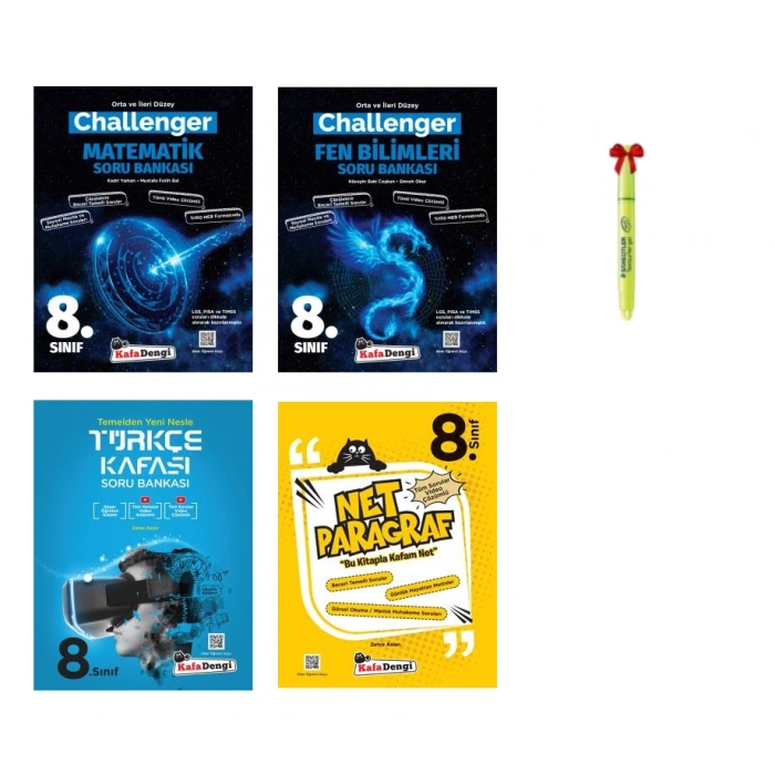 LGS 8.Sınıf Challenger Matematik Fen ve Türkçe Kafası Net Paragraf Soru Bankası