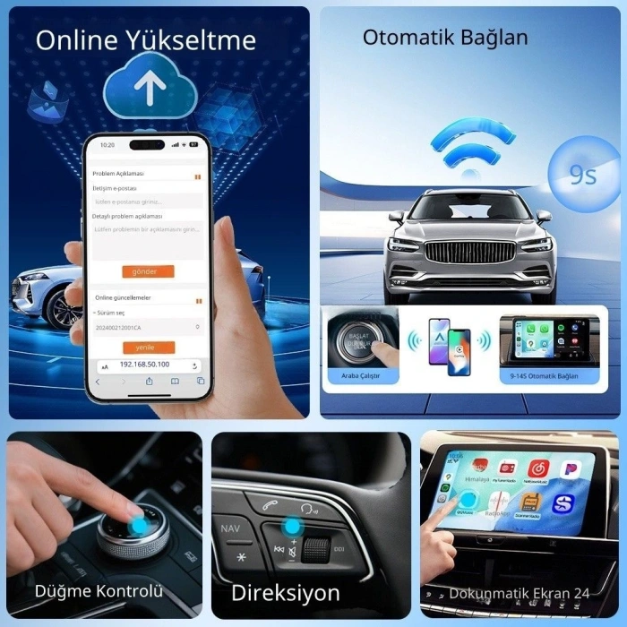 Carlinkit Mini Ultra 2 Kablosuz CarPlay & Android Auto Dönüştürücü | Kabloluyu Kablosuza Çevirir