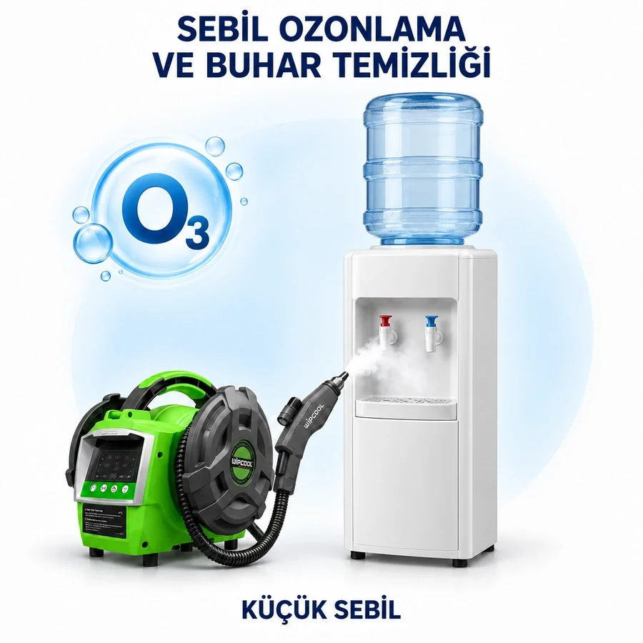 Küçük sebil için ozonlama ve buhar temizliğini anlatan temsili hizmet görseli