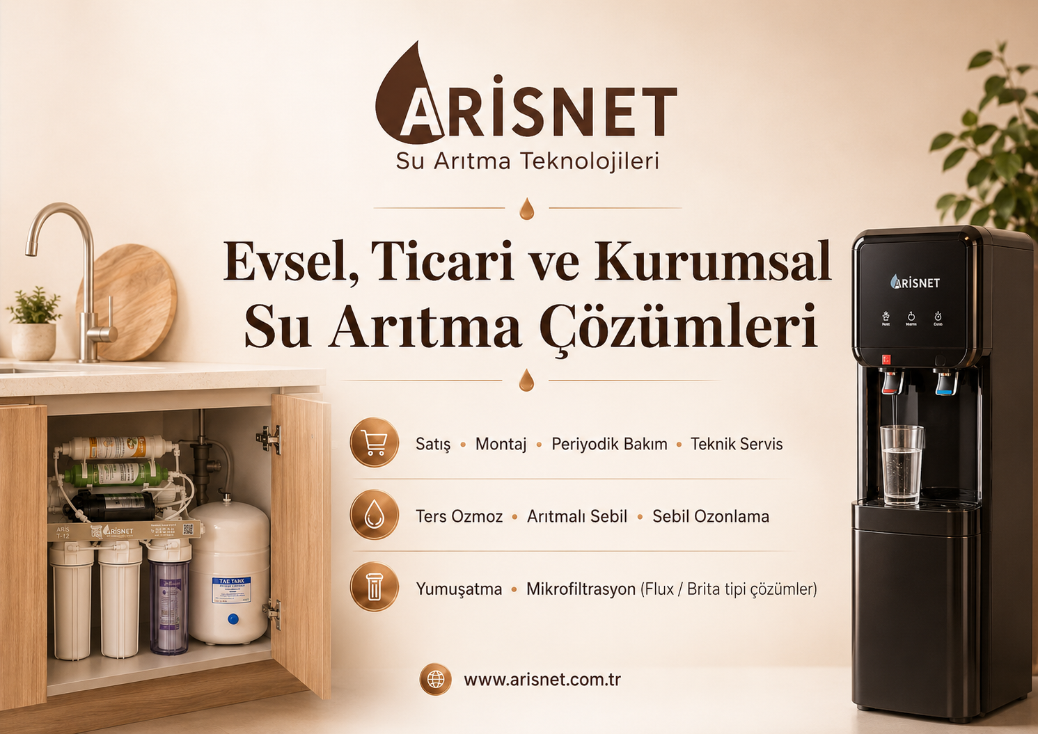 ARİSNET Su Arıtma Teknolojileri evsel ticari ve kurumsal su arıtma çözümleri
