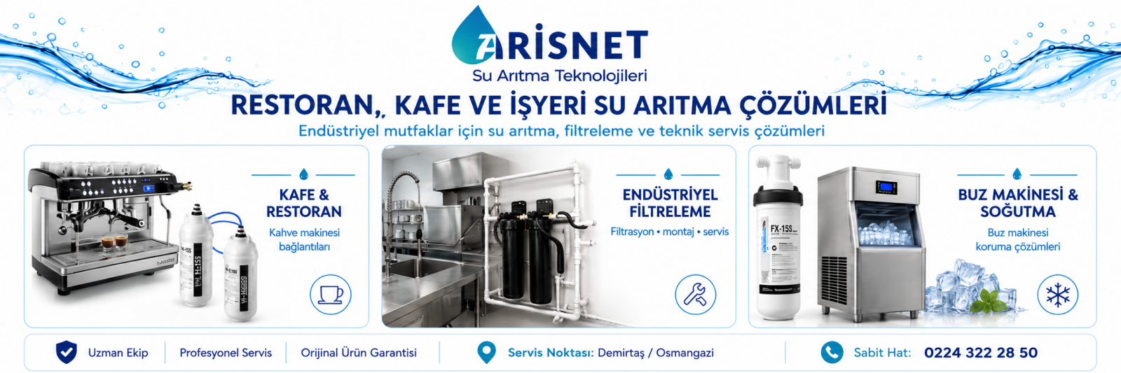 Arisnet restoran kafe ve işyeri su arıtma çözümleri