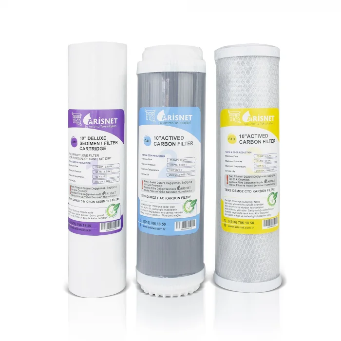 Arisnet 3lü 10 İnç Housing Filtre Seti - Açık Kasa Cihaz Filtresi