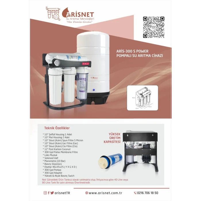 ARİS-300 S Power Pompalı Su Arıtma Cİihazı