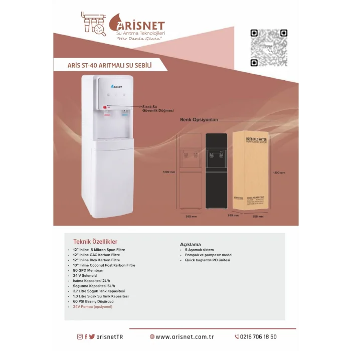 ARİS ST-40 Arıtmalı Su Sebili