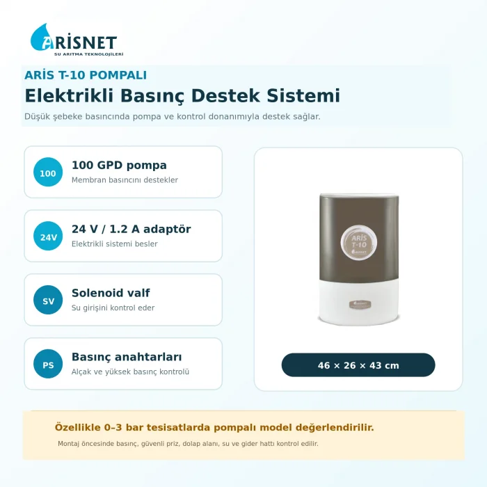 ARİS T-10 Su Arıtma Cihazı Pompalı