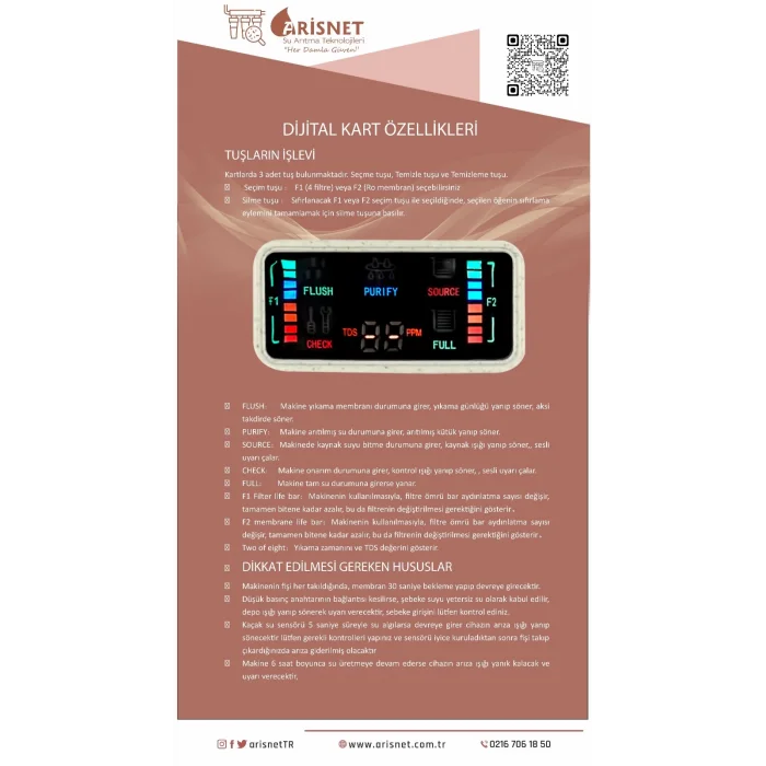 ARİS T-10 Smart Su Arıtma Cihazı Dijital Pompalı