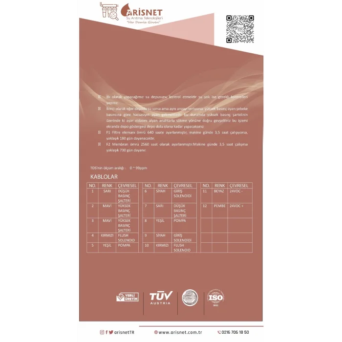 ARİS T-10 Smart Su Arıtma Cihazı Dijital Pompalı