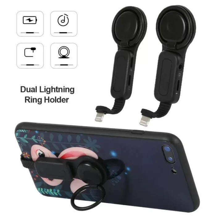 3.5Mm Ses ve Şarj Telefon Tutucu 2A Hızlı Şarj Otg Adaptörü