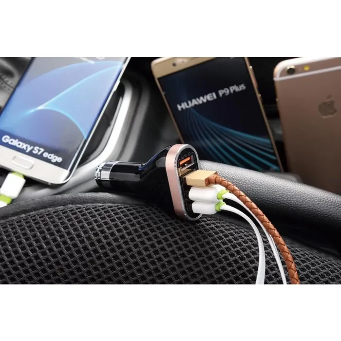 Ldnio Qc 3.0 4 Portlu 6.6A Araç Şarjı Iphone Şarj Kablo 1M