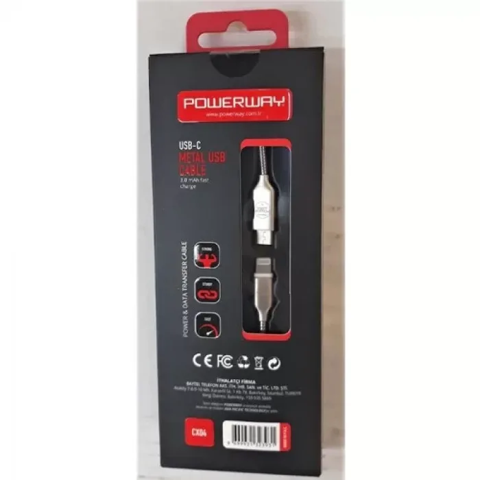 Type-C To Lightning Cx04 Metal Qc 3.0 Şarj Ve Data Kablosu Powerw (411869151)