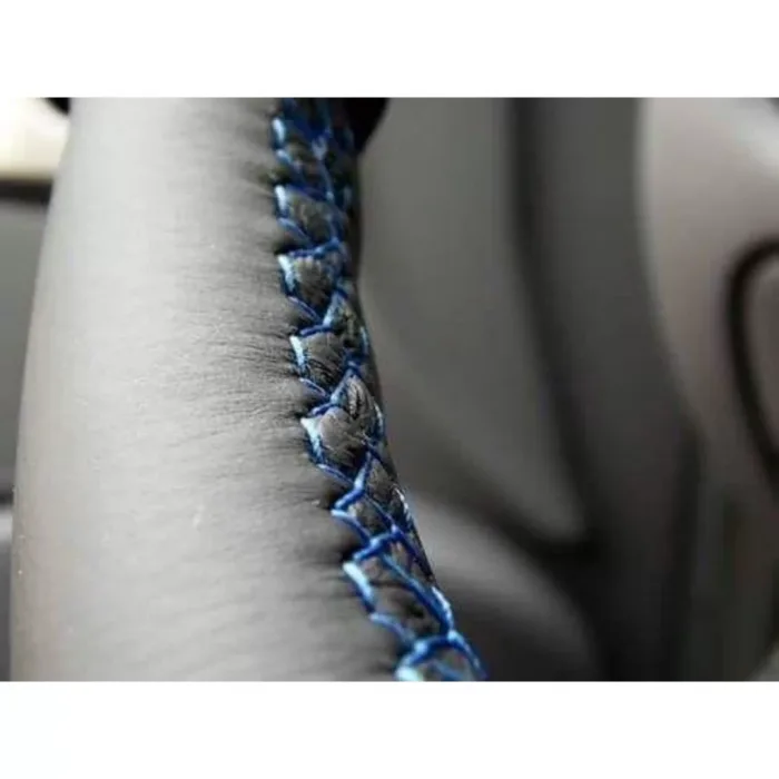 Dikme Direksiyon Kılıfı Siyah Deri Mavi Dikiş