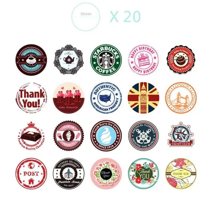 38 Adet Takım Retro Çıkartma