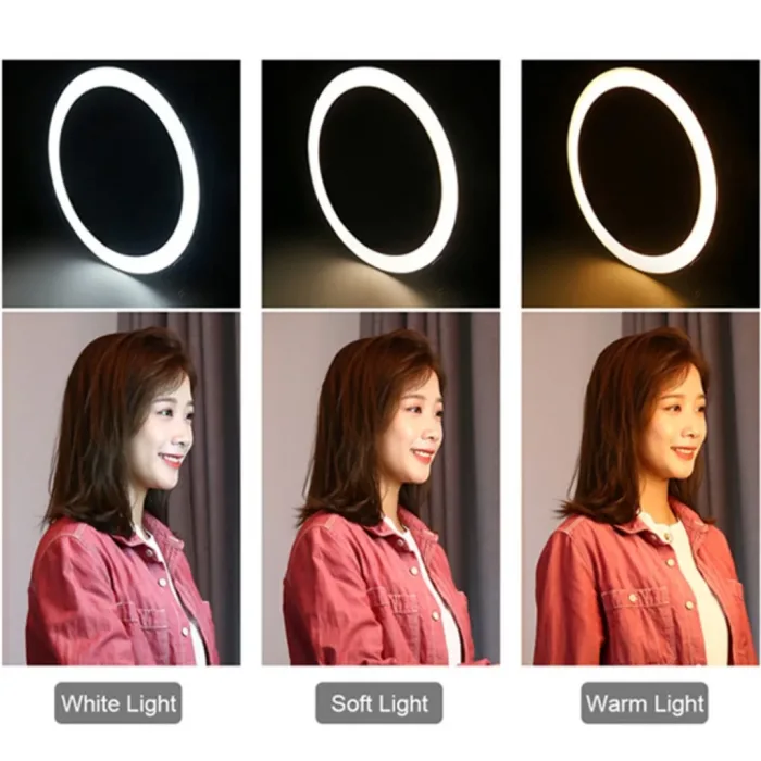 Çift Telefon Tutucu 12Cm Led Işık Stand Youtuber.Makyaj Set