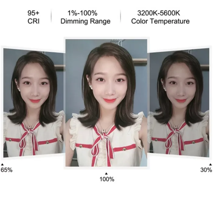 Çift Telefon Tutucu 12Cm Led Işık Stand Youtuber.Makyaj Set