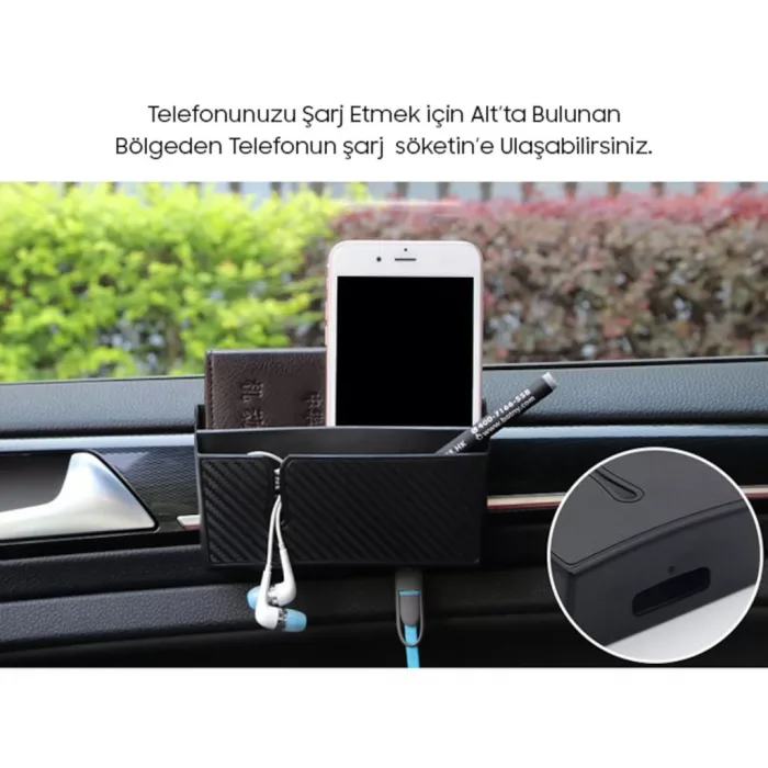 Ally Dm-019 020 Karbon Fiber Çift Telefon Araç Tutucu