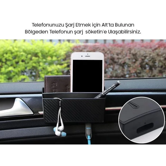 Ally Dm-019 020 Karbon Fiber Çift Telefon Araç Tutucu