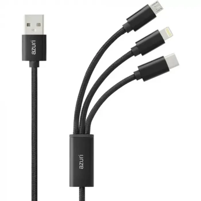 Faster 3-In-1 Usb Kablo Micro-Usb, Type C - Iphone Lightning Örgü