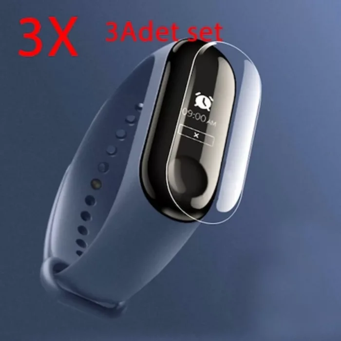 Gor Mi Band 3 3D Full Darbe Emici Ekran Koruyucu 2 Üst 1 Alt Set