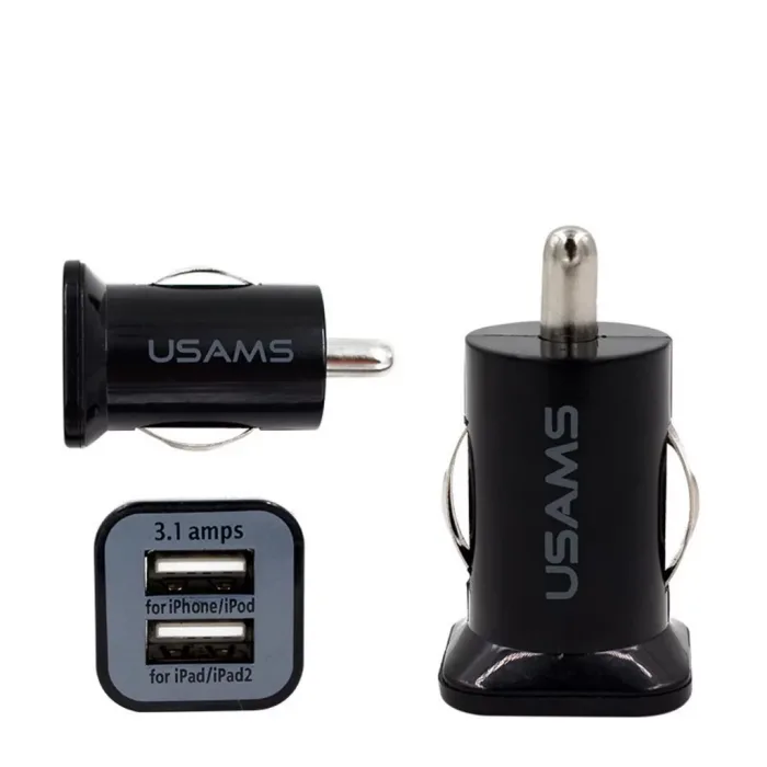 Usams 3.1A Mini Çift Girişli 12V Araç Şarj Başlık