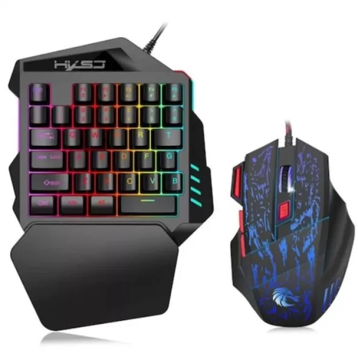 Hxsj J50 Tek El Oyuncu Kablolu Q Klavye Mouse Seti