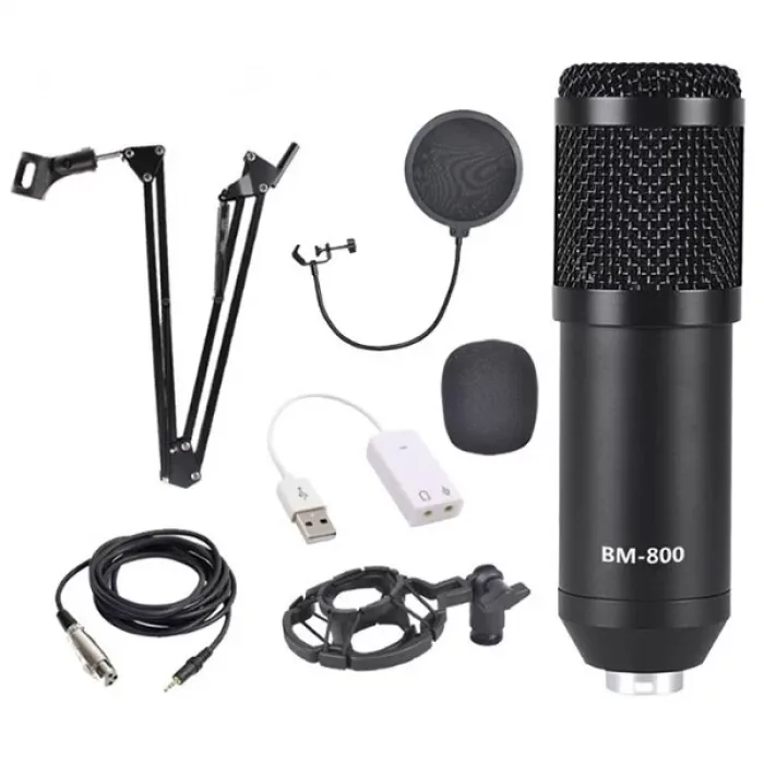 Stüdyo Kayıt Youtuber Mikrofonu Seti + Stand + Pop Fi