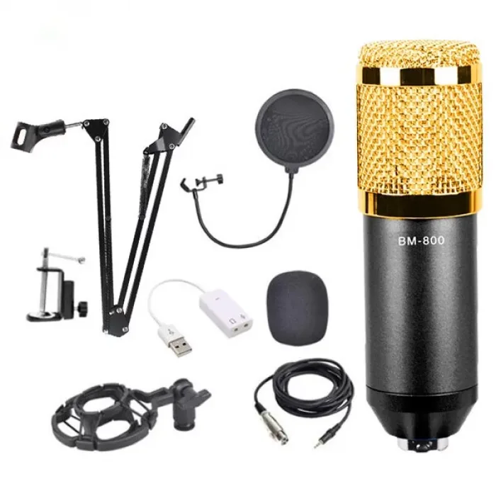 Stüdyo Kayıt Youtuber Mikrofonu Seti + Stand + Pop Fi