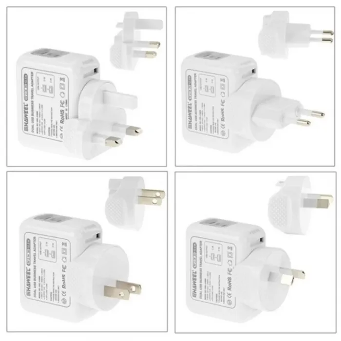 Haweel Universal Seyahat Şarj Adeptör Iphone Ve 1 Mikro Usb Şarj-Beyaz